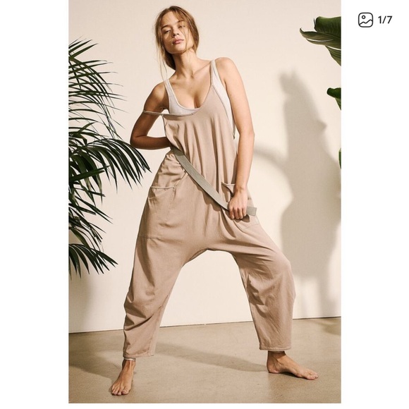 Free People Pants - Free People Khaki Tan FP Movement Hot Shot Onesie